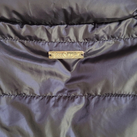 NWT Lilly Pulitzer Darcia Puffer Jacket Fitted Full Zipper Black Onyx Size 14 - Picture 10 of 14